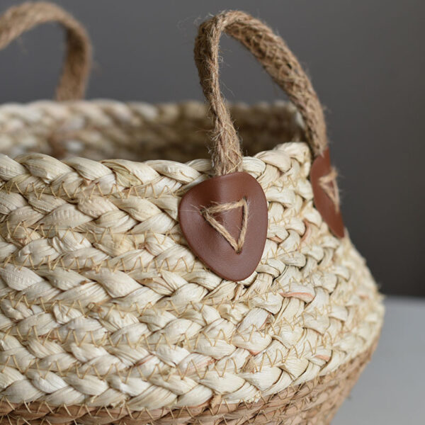 Crafts Seaweed Decoration Straw Bag Flower Pot Container Home Furnishing - Image 10