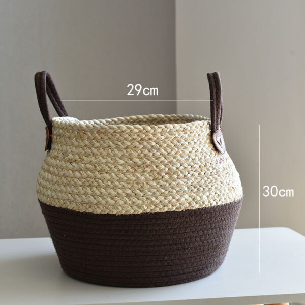 Crafts Seaweed Decoration Straw Bag Flower Pot Container Home Furnishing - Image 7
