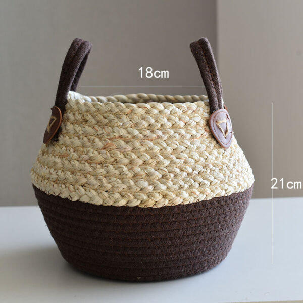 Crafts Seaweed Decoration Straw Bag Flower Pot Container Home Furnishing - Image 8