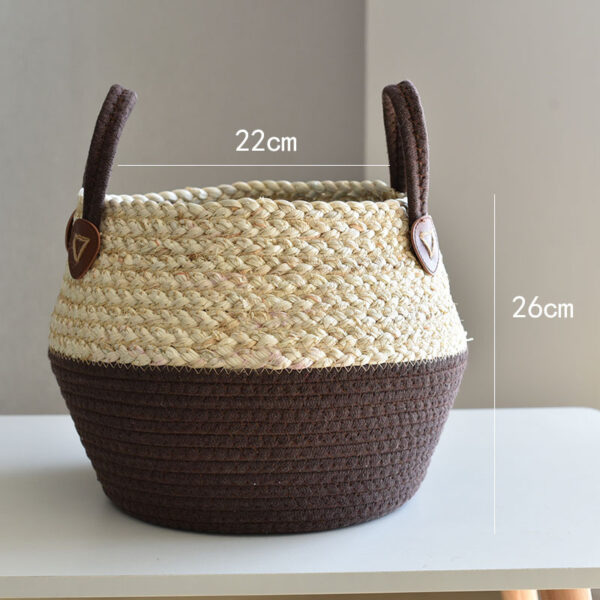 Crafts Seaweed Decoration Straw Bag Flower Pot Container Home Furnishing - Image 6