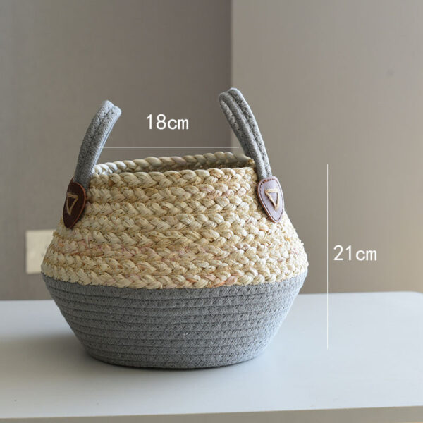Crafts Seaweed Decoration Straw Bag Flower Pot Container Home Furnishing - Image 3