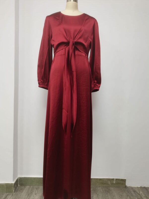 Ramadan Eid Mubarak Kaftan Dubai Abaya Turkey Muslim Women Hijab Satin Dress Islam Caftan Marocain Dresses Vestidos Robe Femme - Image 5