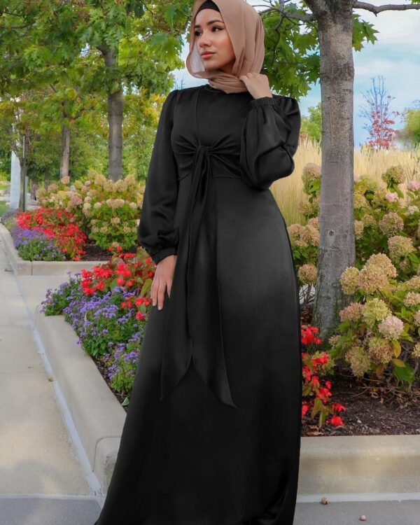 Ramadan Eid Mubarak Kaftan Dubai Abaya Turkey Muslim Women Hijab Satin Dress Islam Caftan Marocain Dresses Vestidos Robe Femme - Image 8