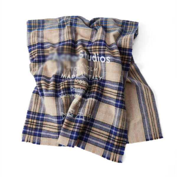 Rainbow Plaid Wool Scarf Letter Color Matching Men And Women Couple Thick Shawl - Image 6