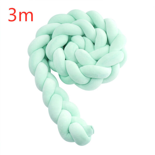 Heightening Baby Braided Crib Bumpers Knot Long Pillow Cushion Bedding Room Dector - Image 2