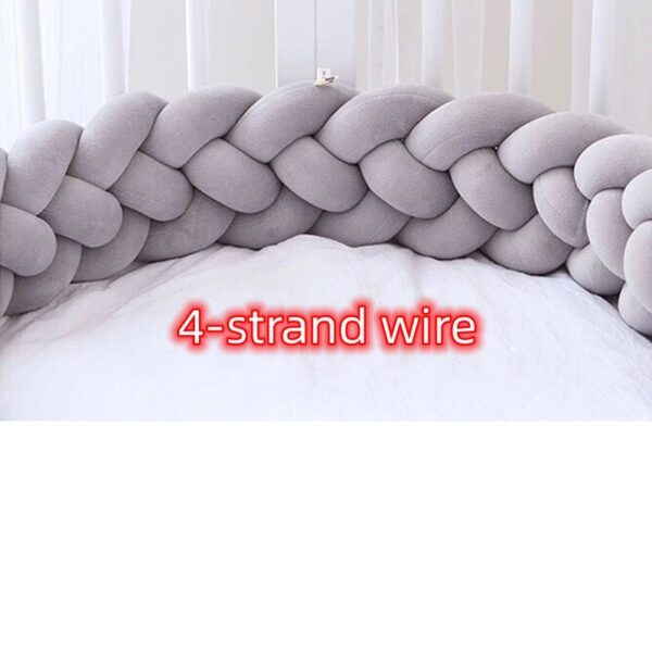 Heightening Baby Braided Crib Bumpers Knot Long Pillow Cushion Bedding Room Dector - Image 3