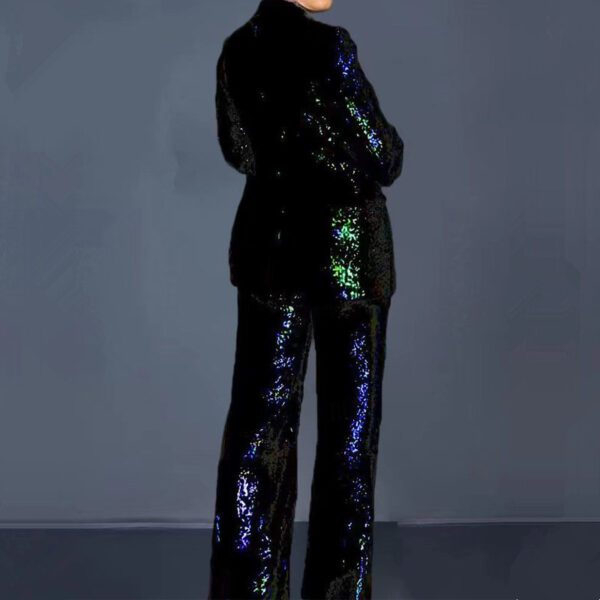 Slim-fit Sequined Suit Top And Trousers Women's Suit - Image 2