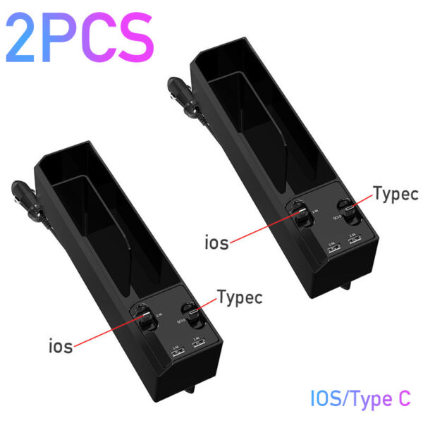 Car Organizer with Charger Cable Car Seat Gap Storage Box with Cable - Image 9