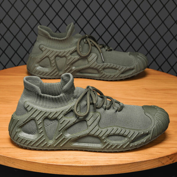 Mens Breathable Casual Versatile Fly Knit Socks Shoes - Image 5