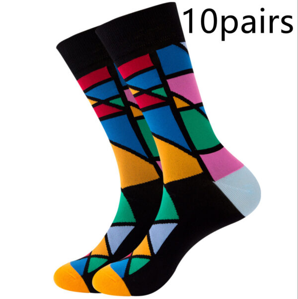 Striped Men's Socks Square Tube Socks Wave Women's Socks - Image 10