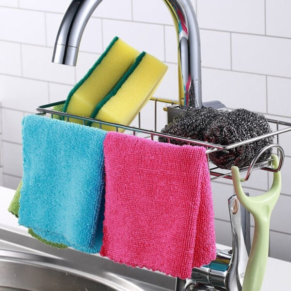 Adjustable Sink Drain Rack Sponge Storage Faucet Holder Soap Drainer Shelf Basket Organizer Kitchen Bathroom Accessories - Image 6
