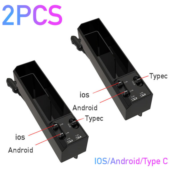 Car Organizer with Charger Cable Car Seat Gap Storage Box with Cable - Image 10