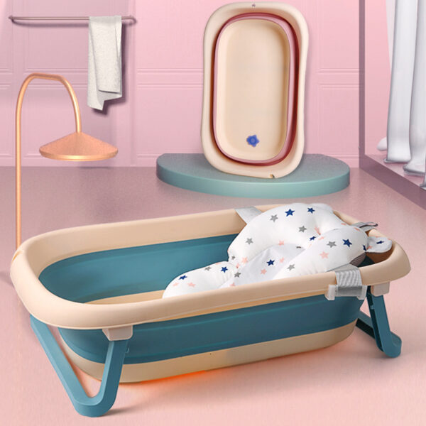 Baby Bath Seat Support Mat Foldable Baby Bath Tub Pad & Chair Newborn Bathtub Pillow Infant Anti-Slip Soft Comfort Body Cushion - Image 4