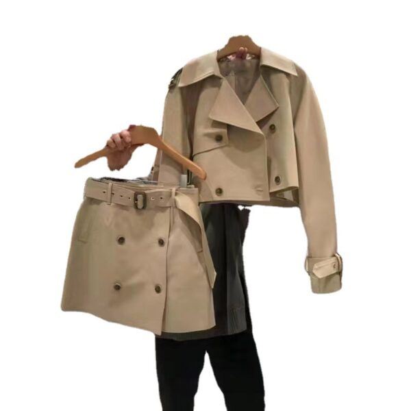 Fashion Short Suit Skirt Long-sleeved Coat Short Skirt Two-piece Suit For Women - Image 5