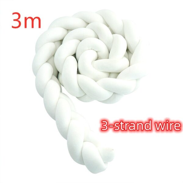 Heightening Baby Braided Crib Bumpers Knot Long Pillow Cushion Bedding Room Dector - Image 9