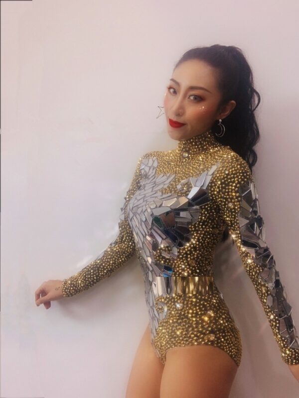 Custom Rhinestones Dress Singer Stage - Image 6