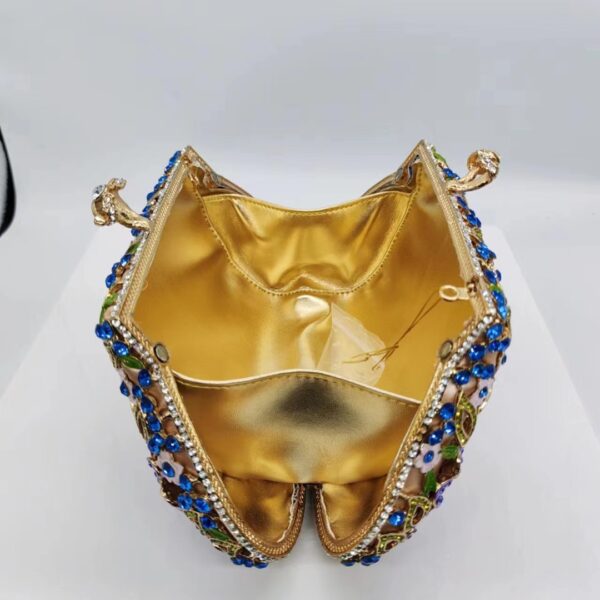 Dripping Oil Diamond Evening Bag Enamel Color Flower Clutch - Image 4