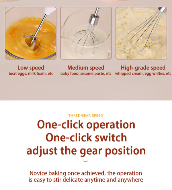 Hand-held Electric Whisk Household Baking Cake Egg White Whisk Small Straight Handle Whisk Wireless Whisk - Image 10