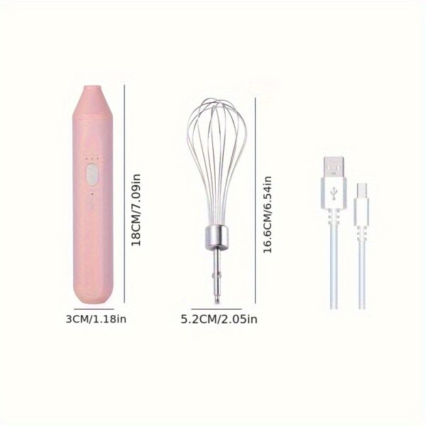 Hand-held Electric Whisk Household Baking Cake Egg White Whisk Small Straight Handle Whisk Wireless Whisk - Image 7