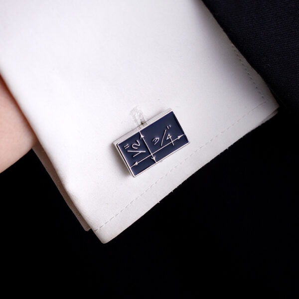 Copper Enamel Blue Cufflinks Mens - Image 4