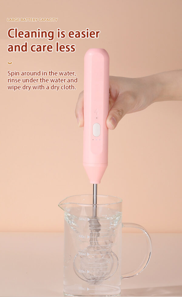 Hand-held Electric Whisk Household Baking Cake Egg White Whisk Small Straight Handle Whisk Wireless Whisk - Image 5
