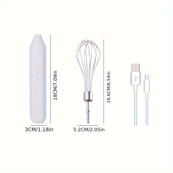 Hand-held Electric Whisk Household Baking Cake Egg White Whisk Small Straight Handle Whisk Wireless Whisk - Image 8