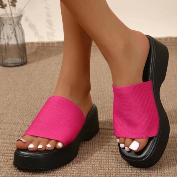 Women's Simple All-match Wedge Platform Slippers - Image 3