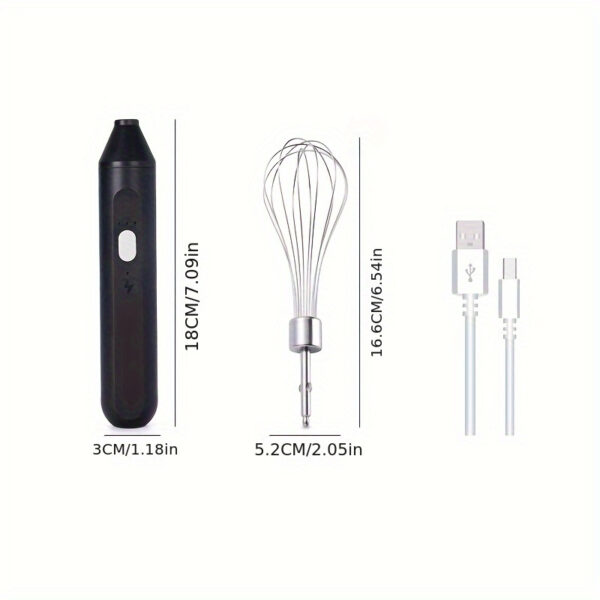 Hand-held Electric Whisk Household Baking Cake Egg White Whisk Small Straight Handle Whisk Wireless Whisk - Image 3